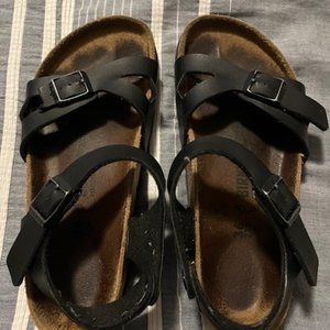 Birkenstock Rio Birko Flor in Black Size 36 5 5.5